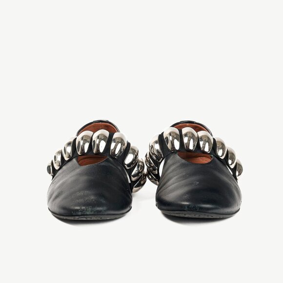 Alaia Noir Lambskin Mary-Jane Ballerina Flats Tribale - Picture 3 of 11
